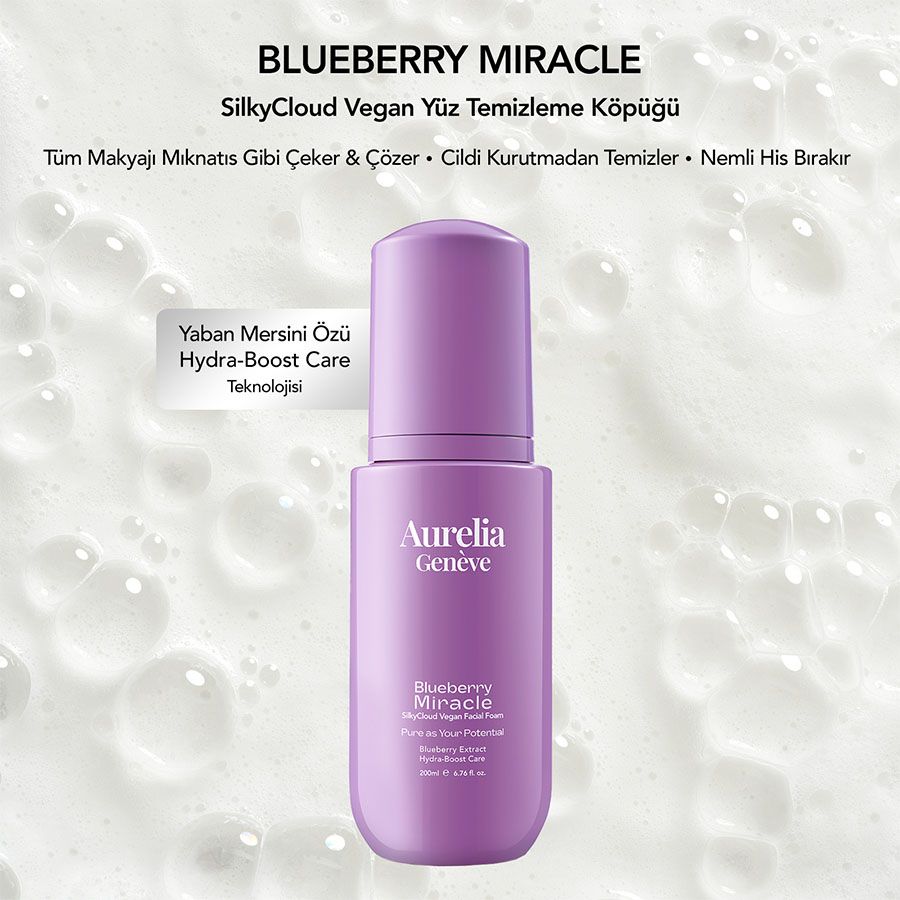 Aurelia Geneve Blueberry Miracle Silkycloud Vegan Facial Foam 200ML Temizleme Köpüğü