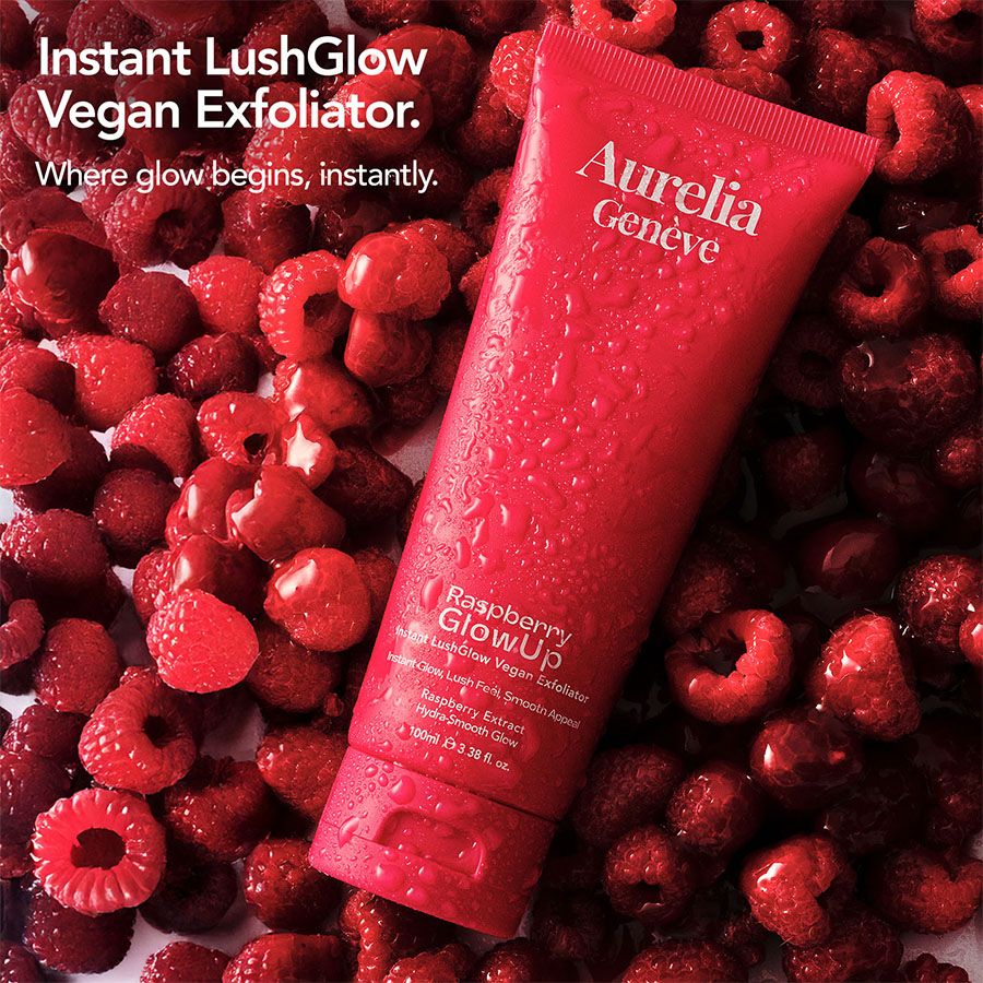 Aurelia Geneve Raspberry Glowup Instant Lushglow Vegan Exfoliator 100ML Peeling